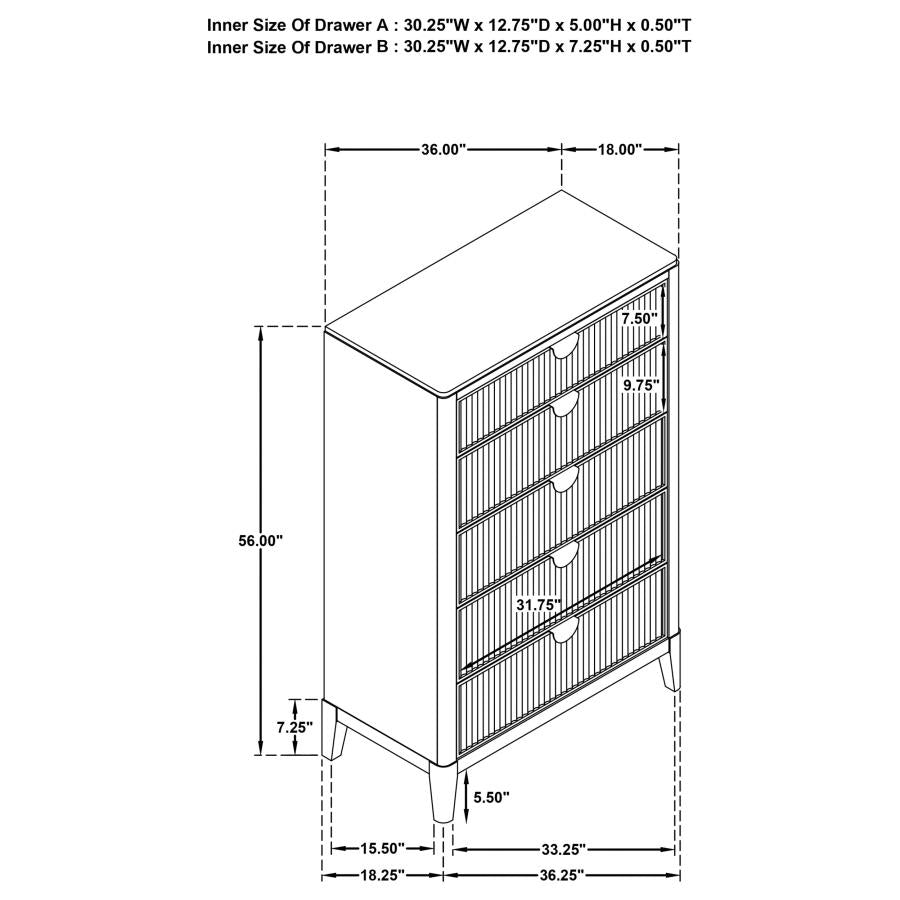 Brookmead 5-drawer Bedroom Chest Black-12