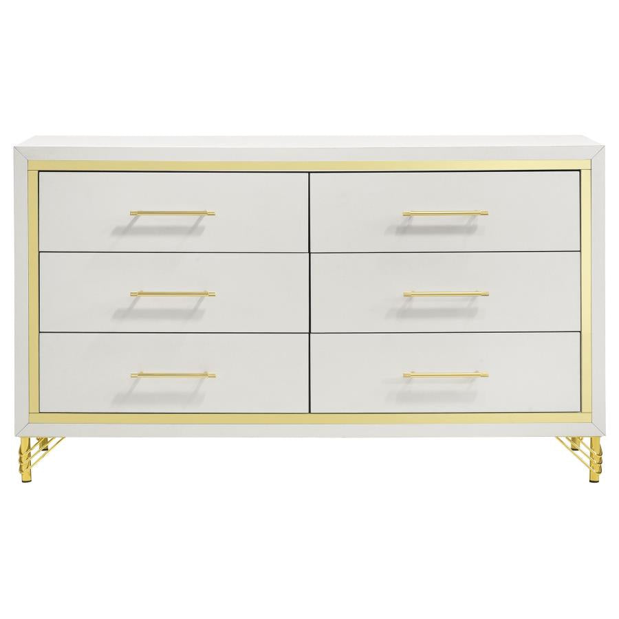 Lucia 4-piece Queen Bedroom Set Beige and White-zoom-9