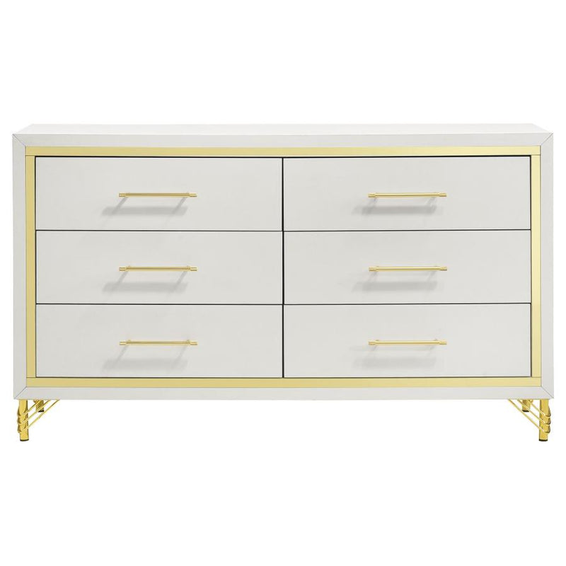 Lucia 4-piece Queen Bedroom Set Beige and White-zoom-