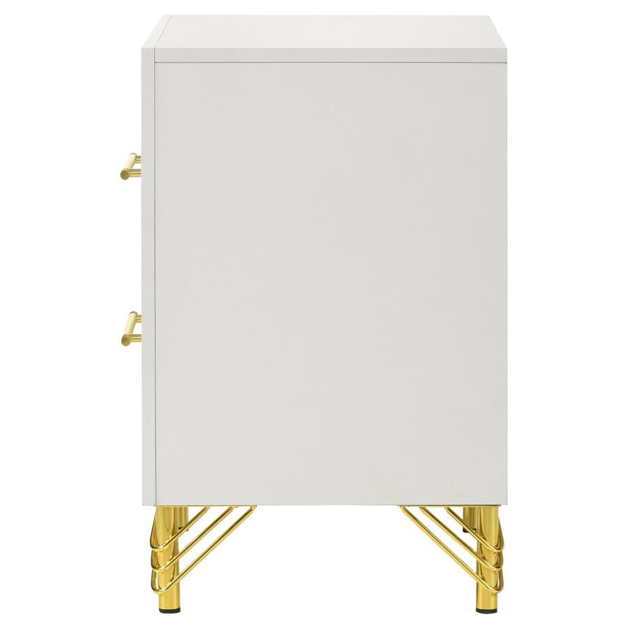 Lucia 2-drawer Nightstand Bedside Table White-zoom-5