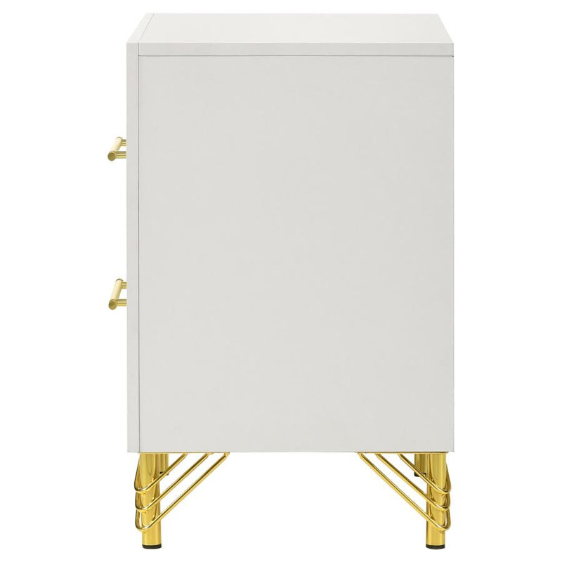 Lucia 2-drawer Nightstand Bedside Table White-zoom-