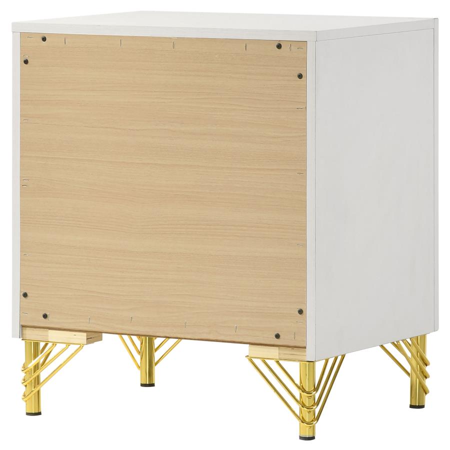 Lucia 2-drawer Nightstand Bedside Table White-8