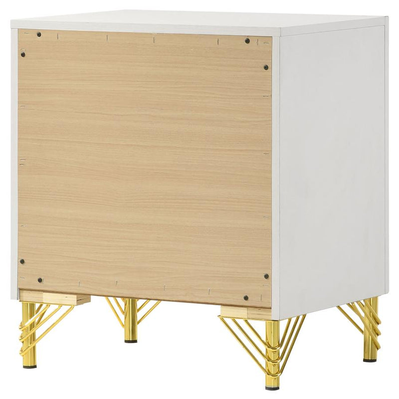Lucia 2-drawer Nightstand Bedside Table White-zoom-