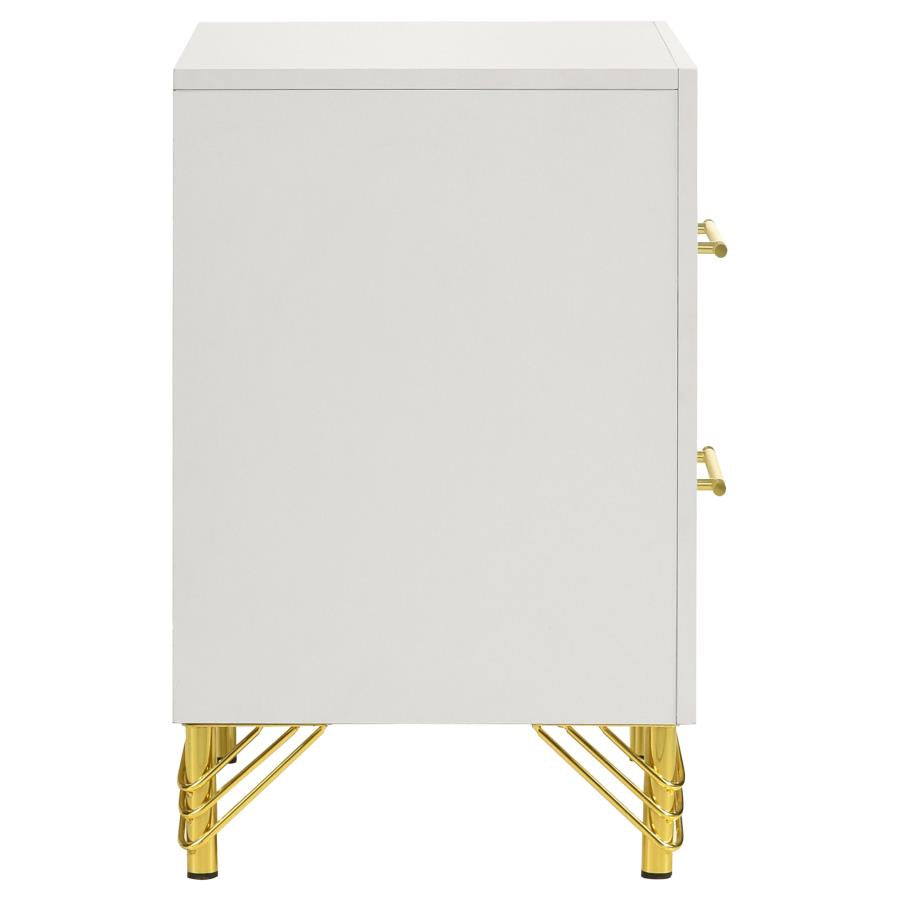 Lucia 2-drawer Nightstand Bedside Table White-9