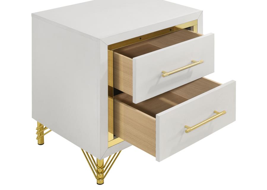 Lucia 2-drawer Nightstand Bedside Table White-zoom-10