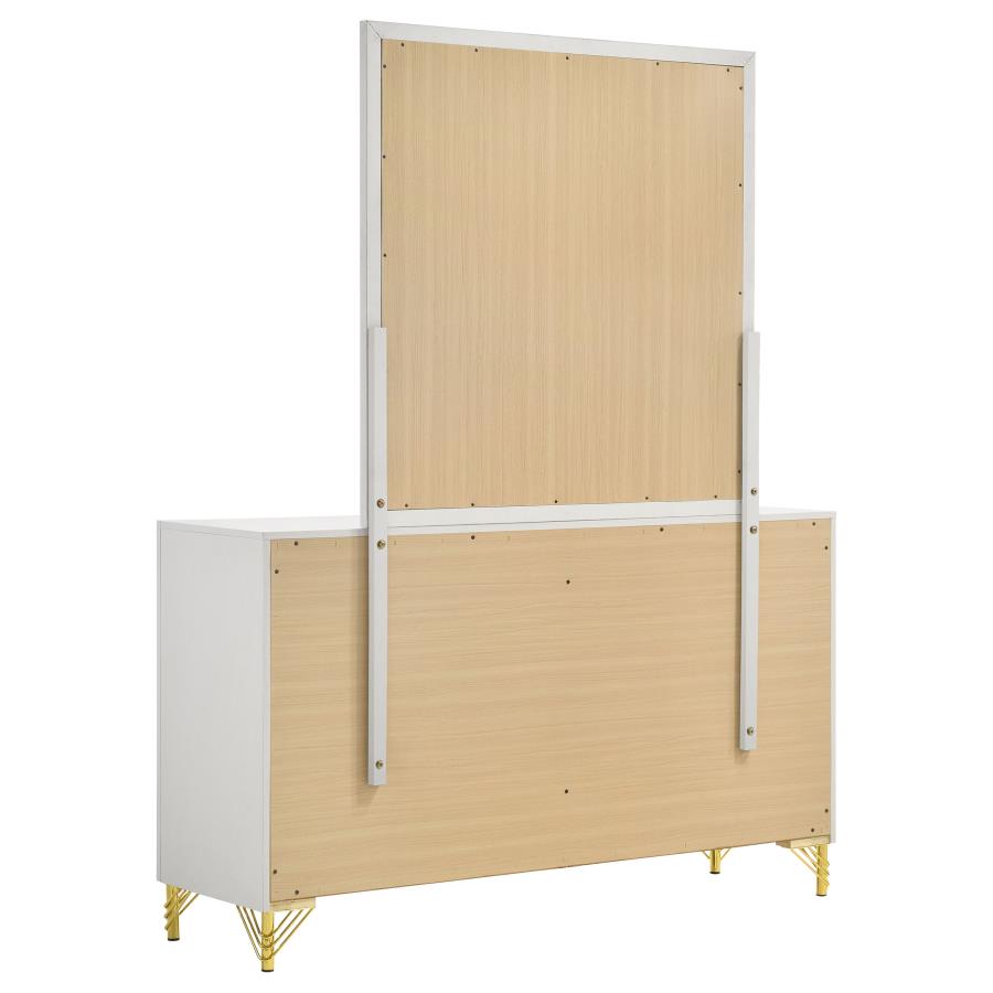 Lucia 6-drawer Dresser with Mirror White-6