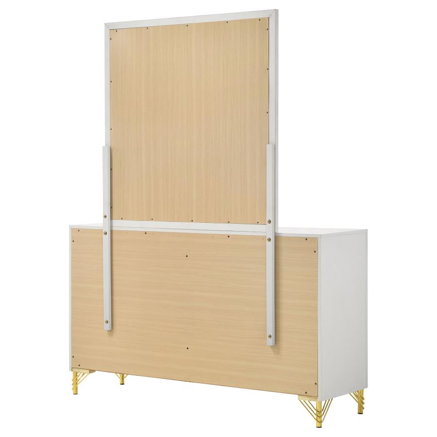 Lucia 6-drawer Dresser with Mirror White-zoom-8