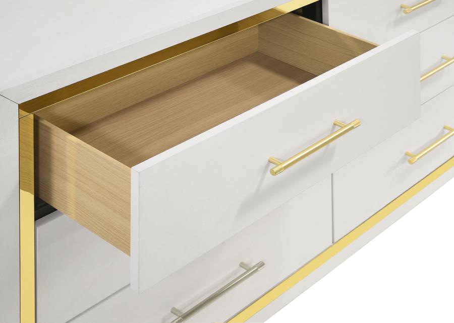 Lucia 6-drawer Dresser with Mirror White-zoom-10