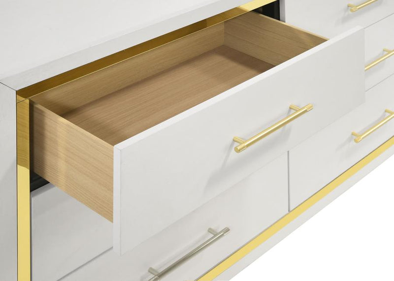 Lucia 6-drawer Dresser with Mirror White-zoom-