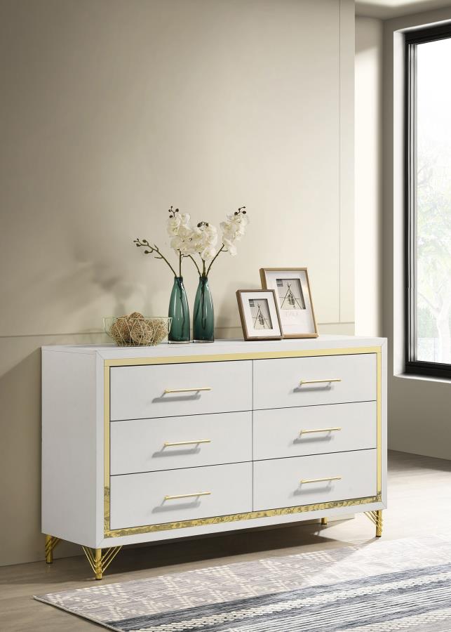 Lucia 6-drawer Dresser Cabinet White-zoom-2