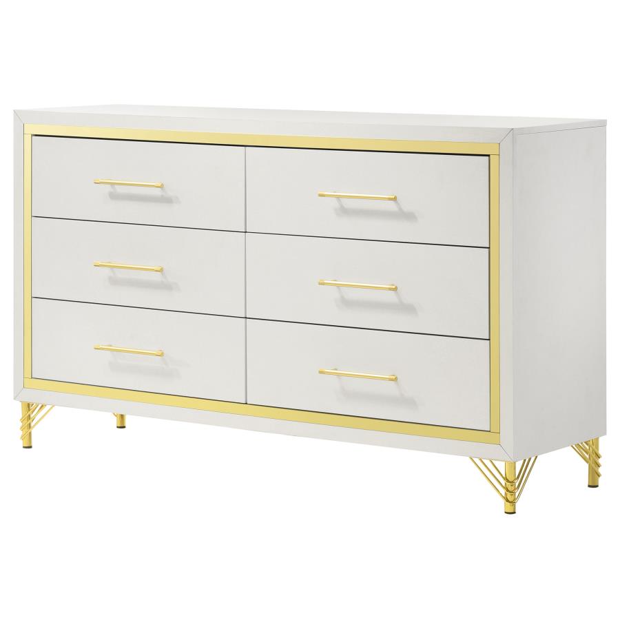 Lucia 6-drawer Dresser Cabinet White-zoom-4