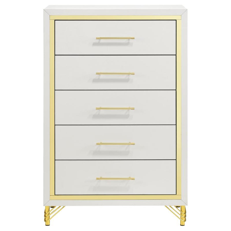 Lucia 5-drawer Bedroom Chest of Drawers White-zoom-