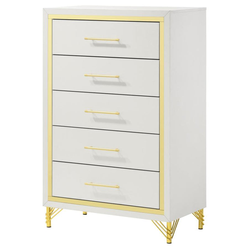 Lucia 5-drawer Bedroom Chest of Drawers White-zoom-