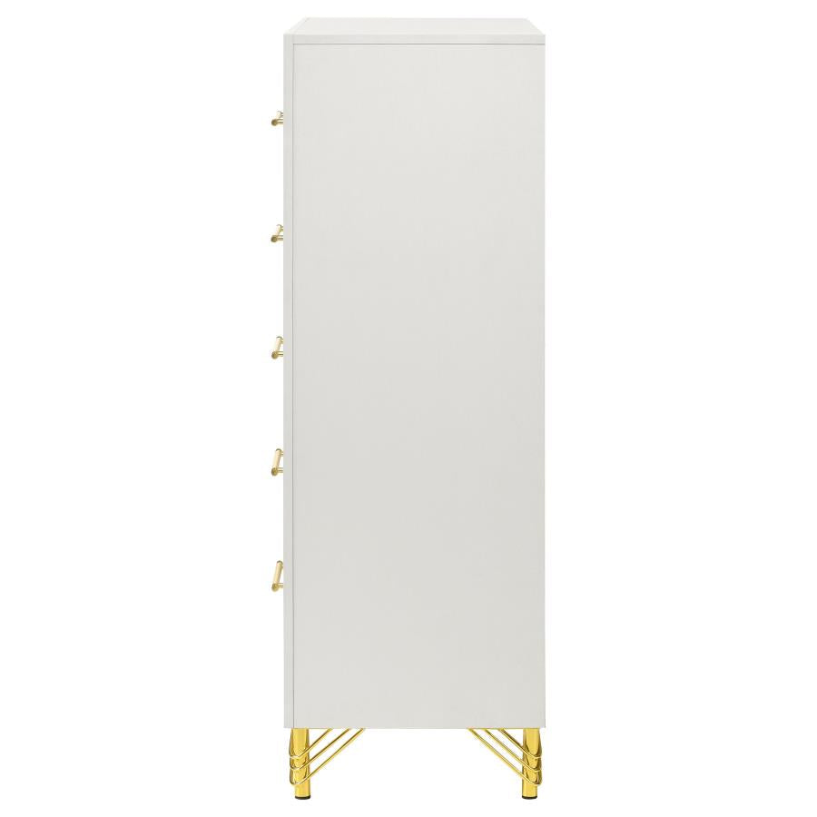 Lucia 5-drawer Bedroom Chest of Drawers White-zoom-5