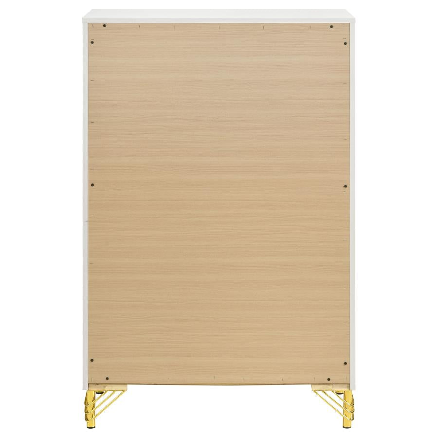 Lucia 5-drawer Bedroom Chest of Drawers White-7