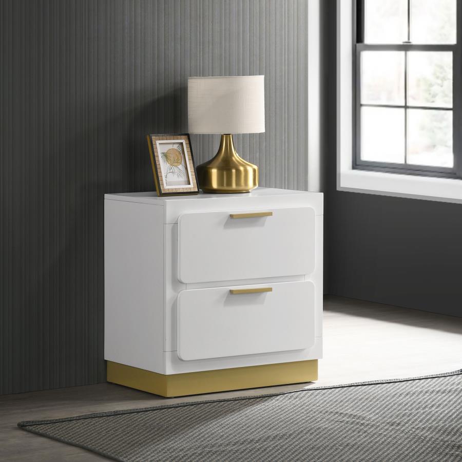 Caraway 2-drawer Nightstand White-2