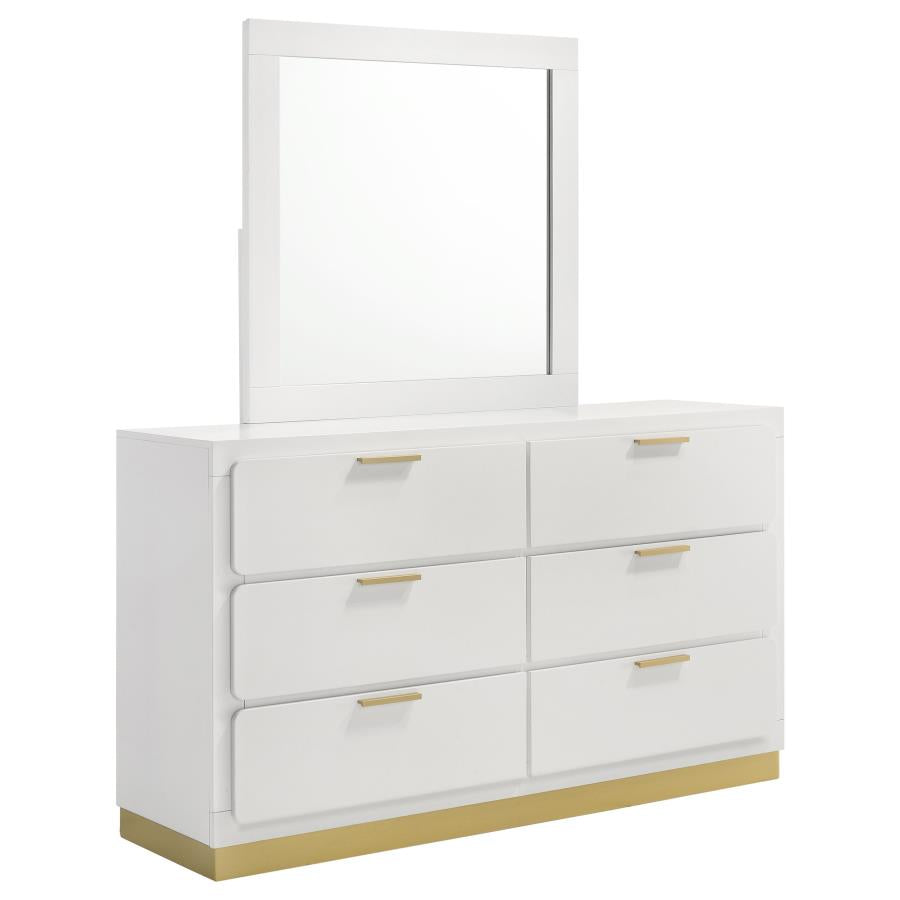 Caraway 6-drawer Dresser with Mirror White-zoom-1