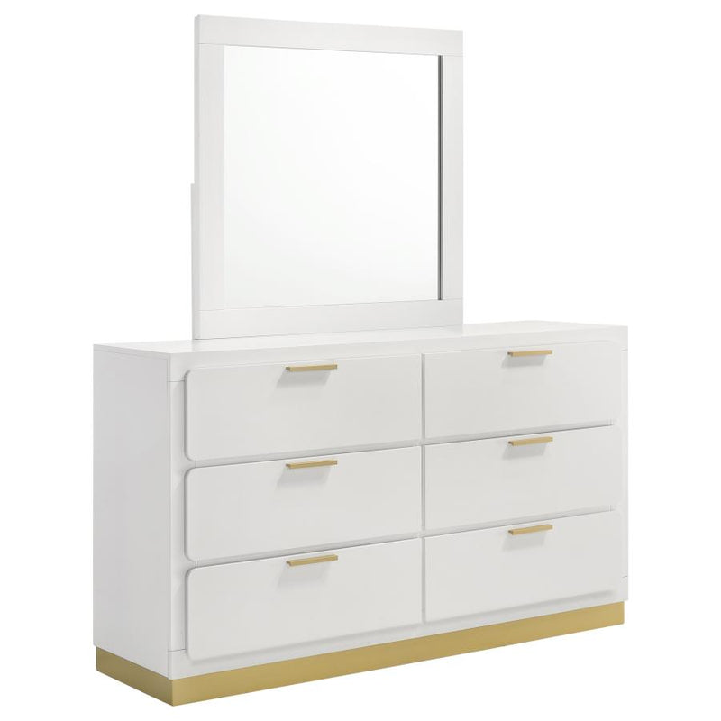 Caraway 6-drawer Dresser with Mirror White-zoom-