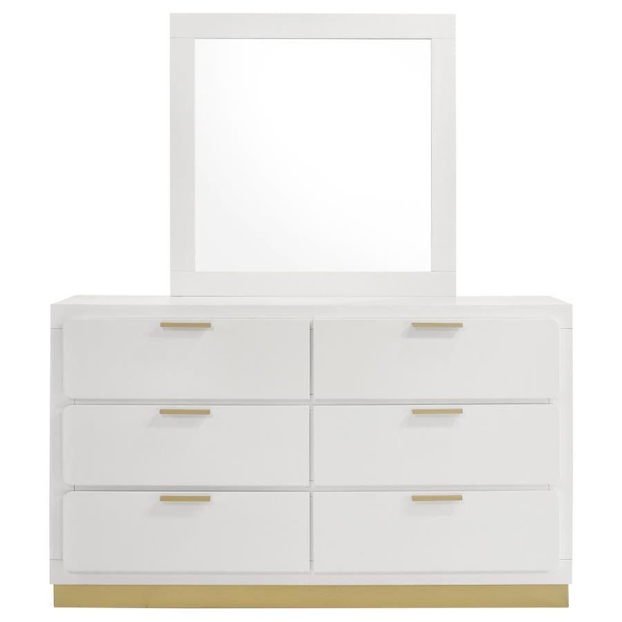 Caraway 6-drawer Dresser with Mirror White-zoom-3