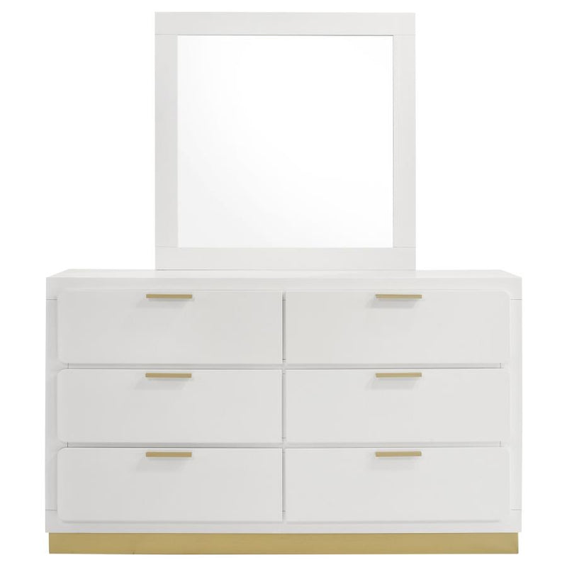 Caraway 6-drawer Dresser with Mirror White-zoom-