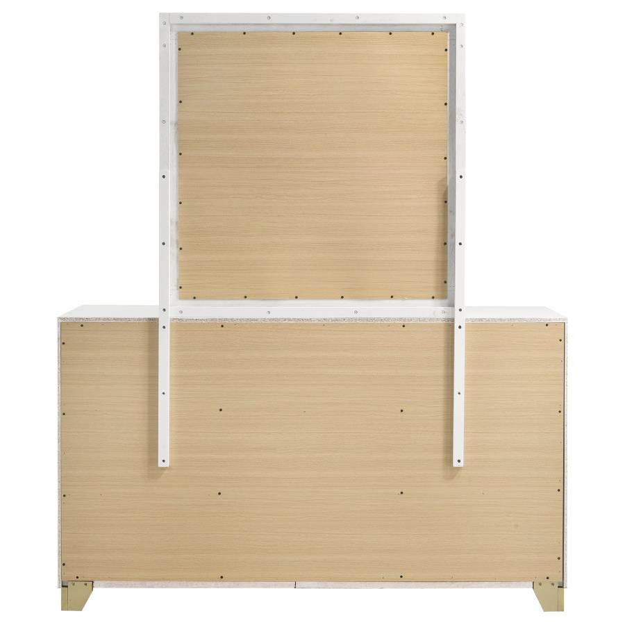 Caraway 6-drawer Dresser with Mirror White-7