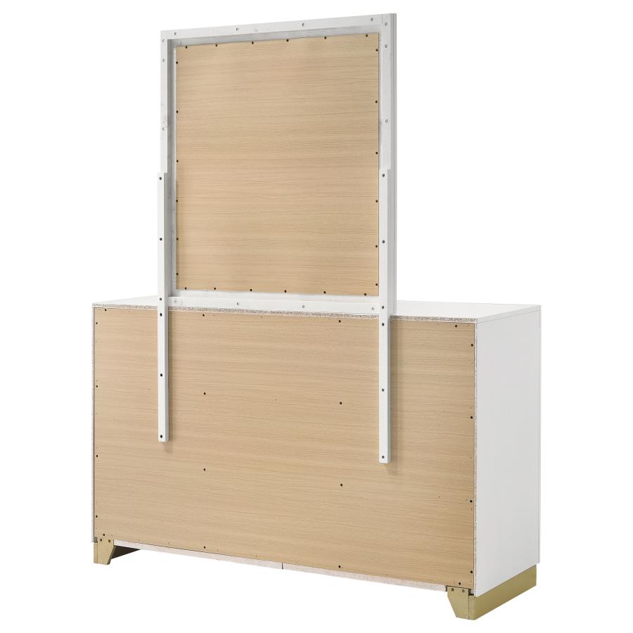 Caraway 6-drawer Dresser with Mirror White-8