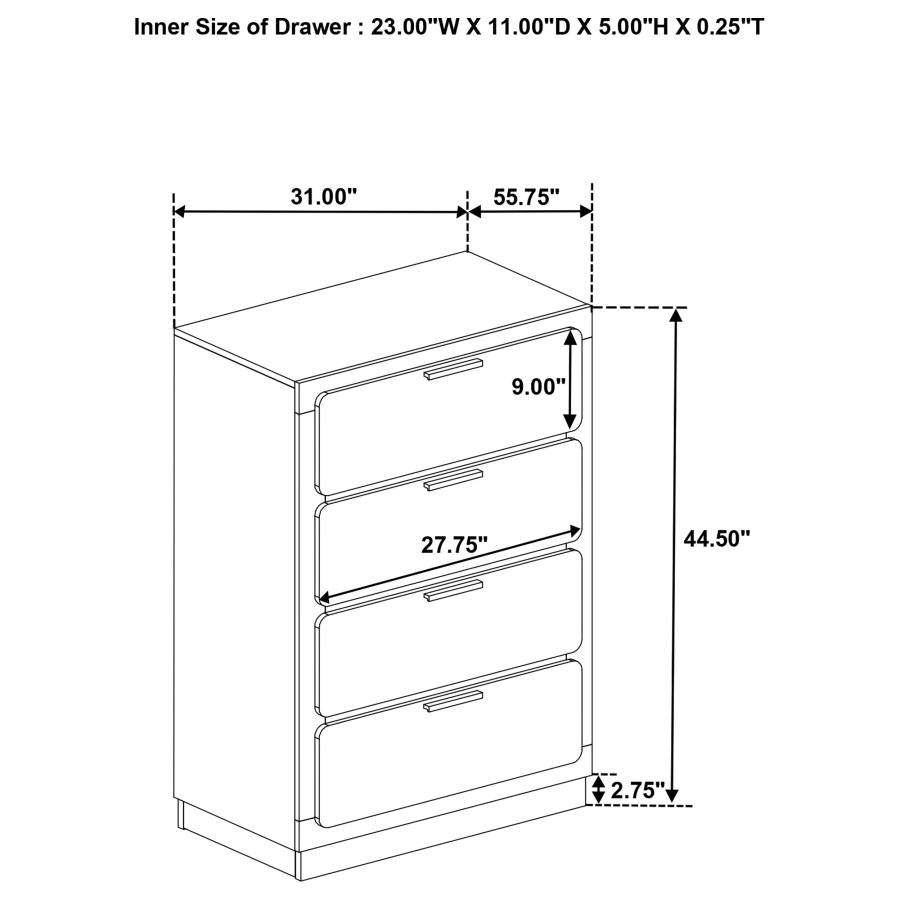 Caraway 4-drawer Bedroom Chest White-11