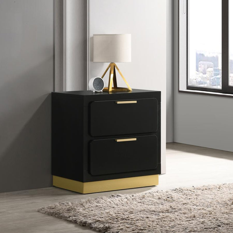 Caraway 2-drawer Nightstand Black-zoom-