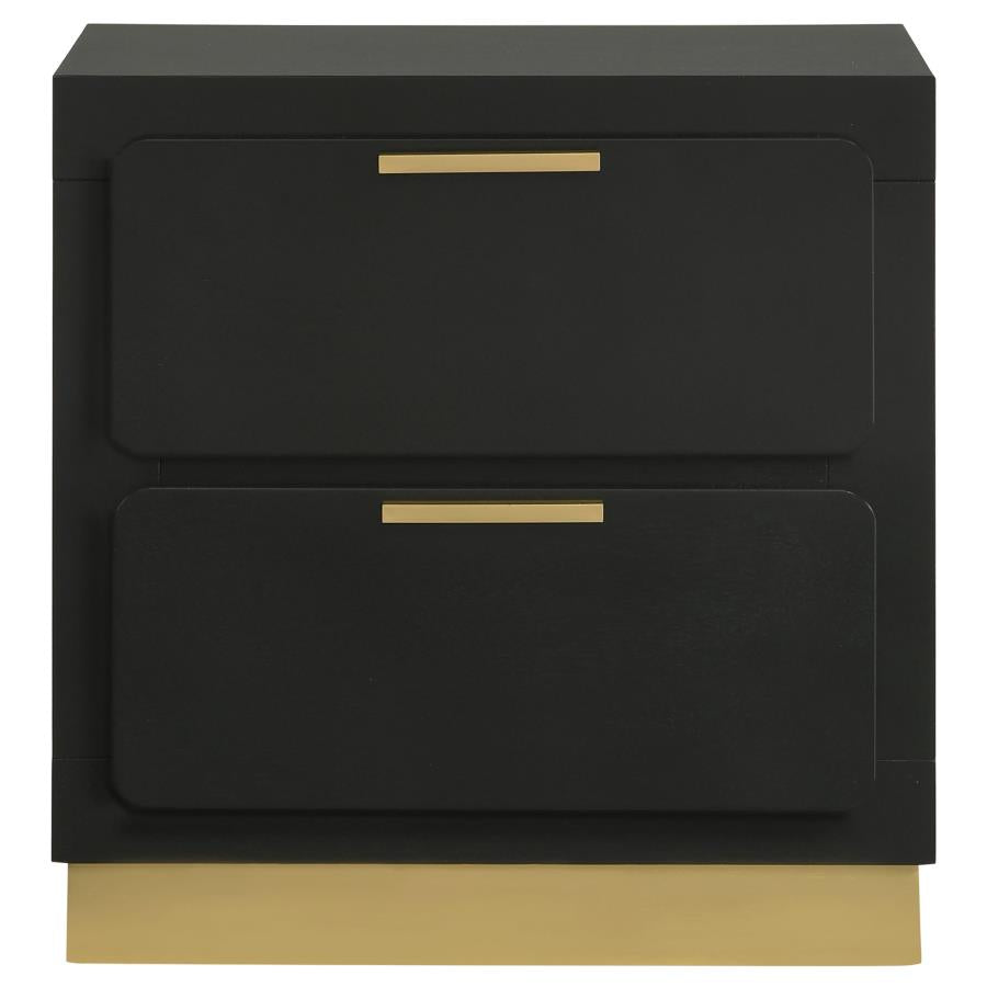 Caraway 2-drawer Nightstand Black-3