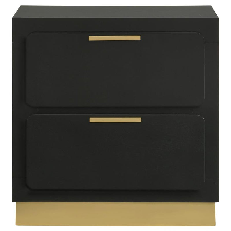 Caraway 2-drawer Nightstand Black-zoom-