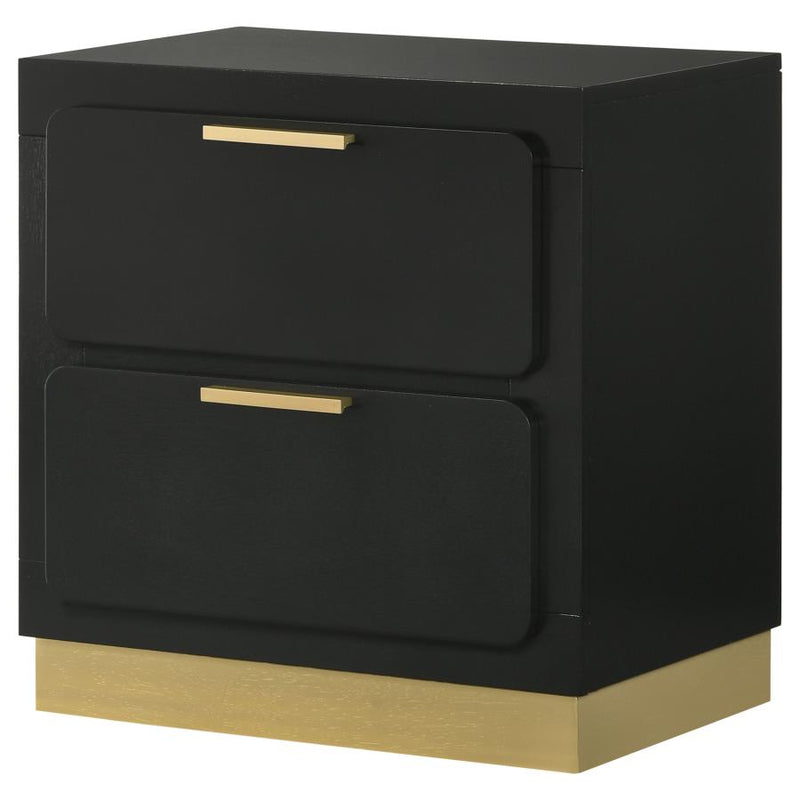 Caraway 2-drawer Nightstand Black-zoom-