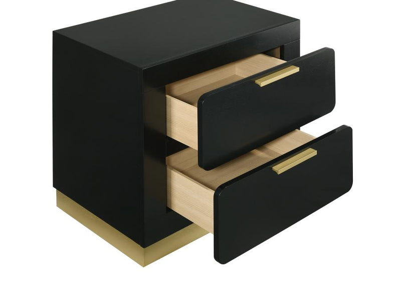 Caraway 2-drawer Nightstand Black-zoom-