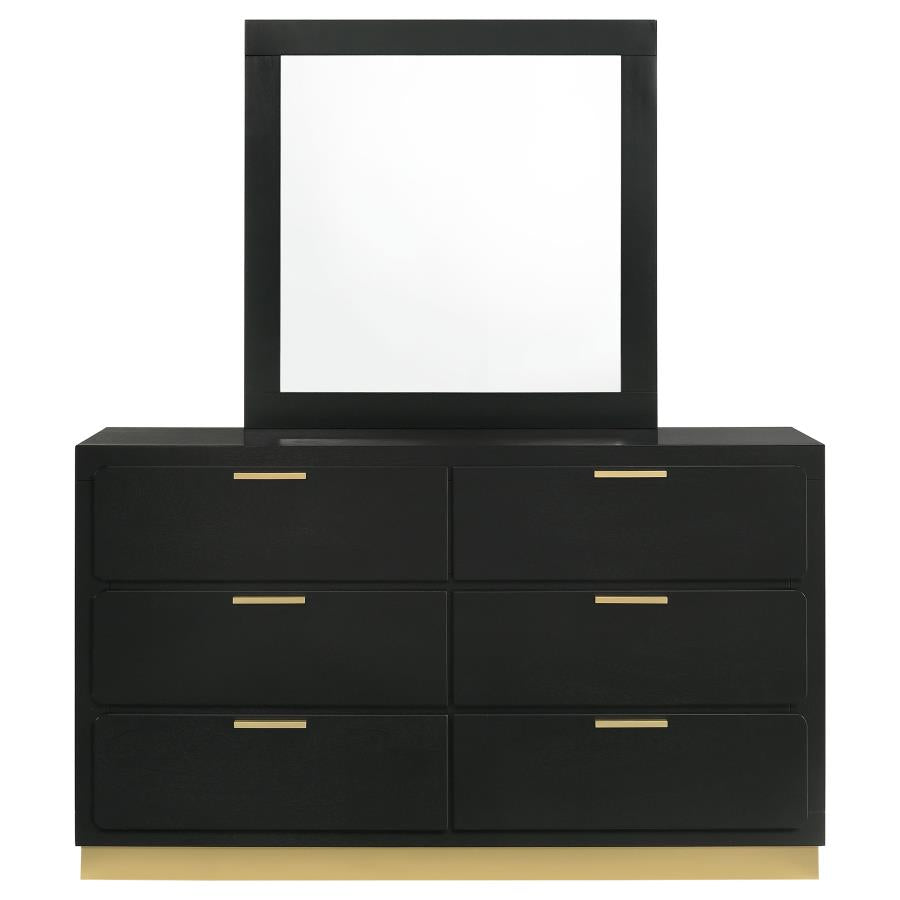 Caraway 6-drawer Dresser with Mirror Black-zoom-3