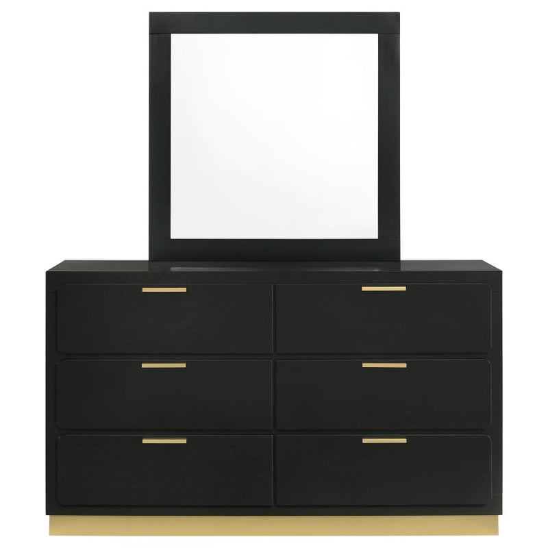 Caraway 6-drawer Dresser with Mirror Black-zoom-