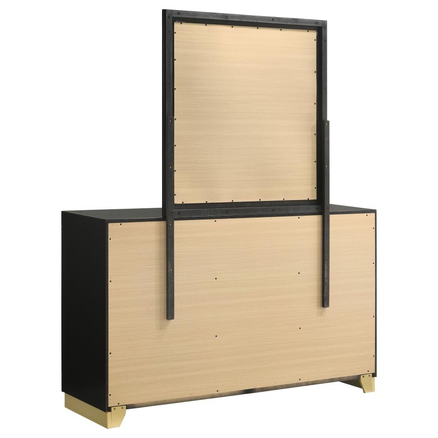 Caraway 6-drawer Dresser with Mirror Black-zoom-6