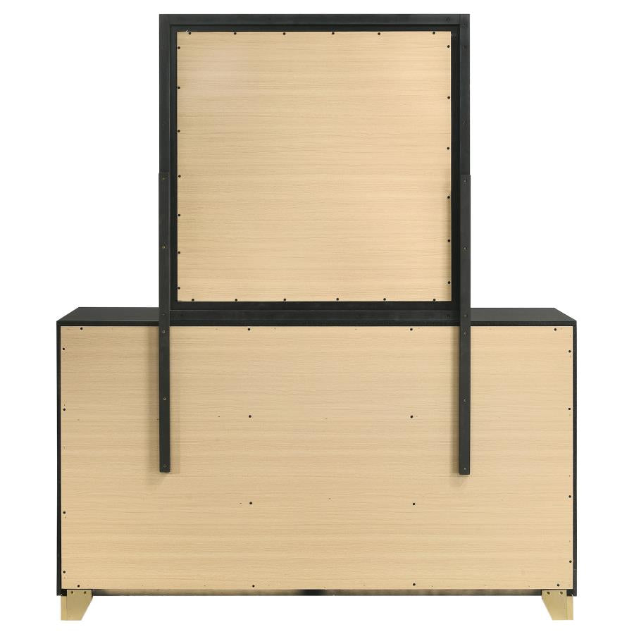 Caraway 6-drawer Dresser with Mirror Black-zoom-7