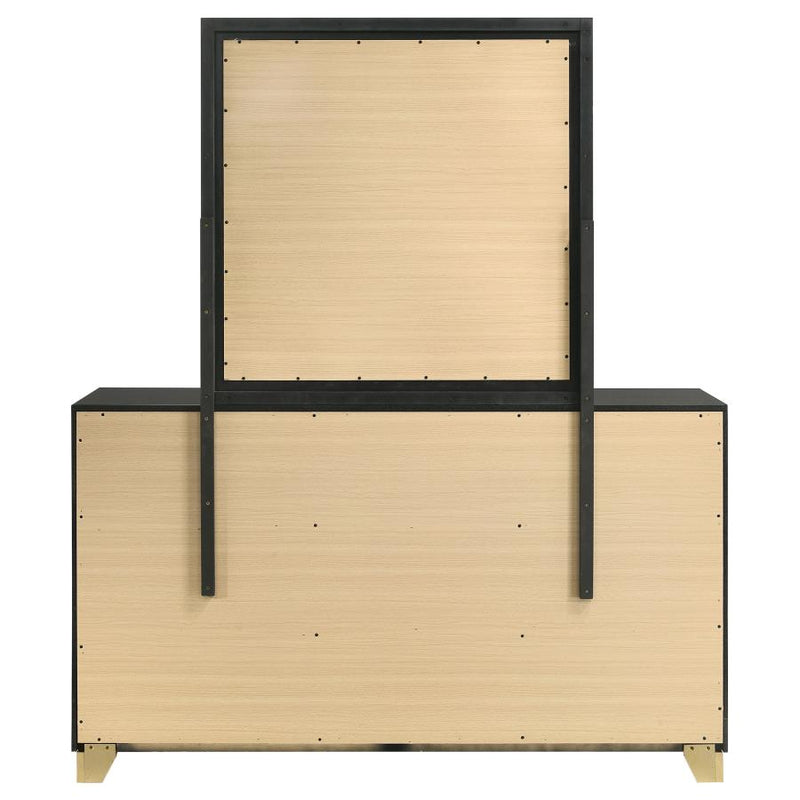 Caraway 6-drawer Dresser with Mirror Black-zoom-