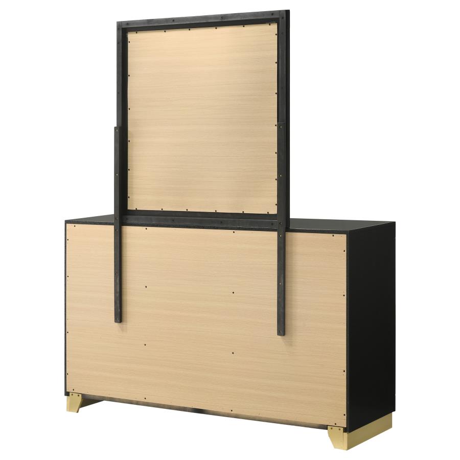 Caraway 6-drawer Dresser with Mirror Black-zoom-8