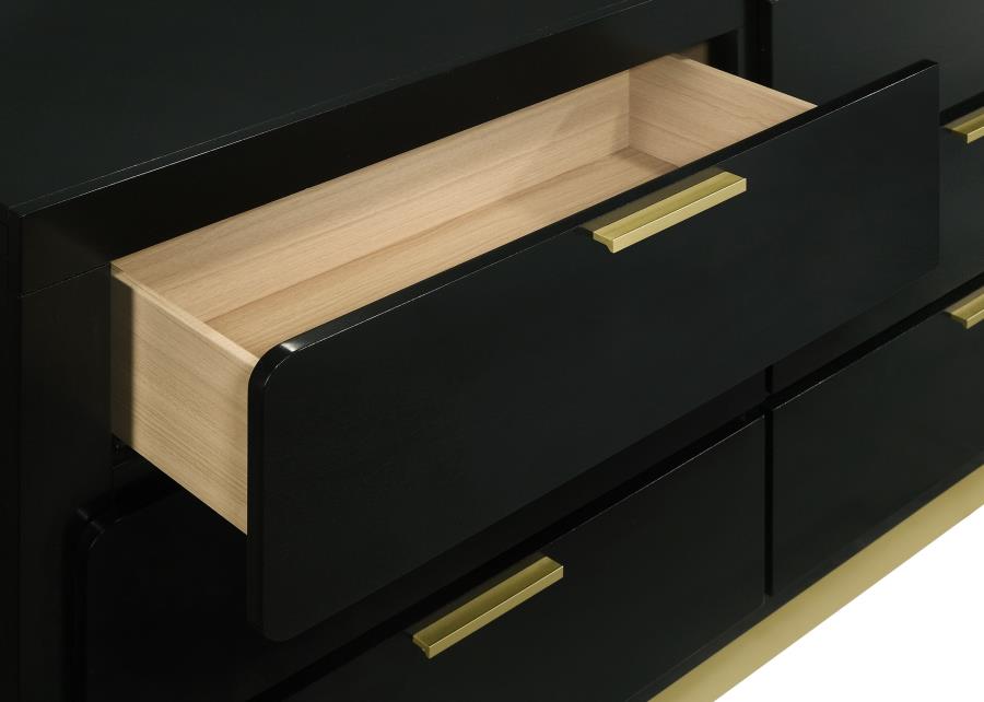 Caraway 6-drawer Dresser with Mirror Black-10
