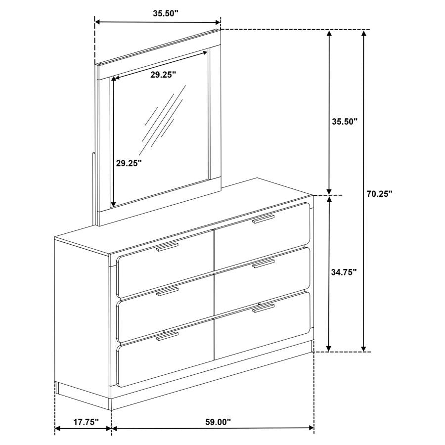 Caraway 6-drawer Dresser with Mirror Black-zoom-12