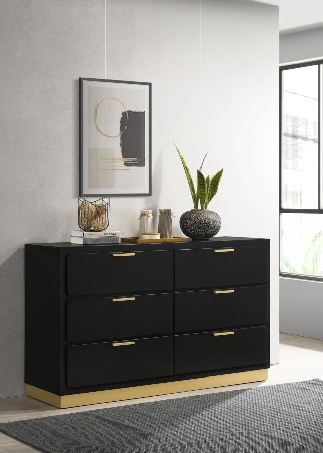 Caraway 6-drawer Dresser Black-2
