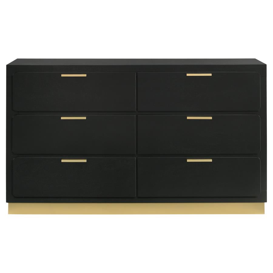 Caraway 6-drawer Dresser Black-3