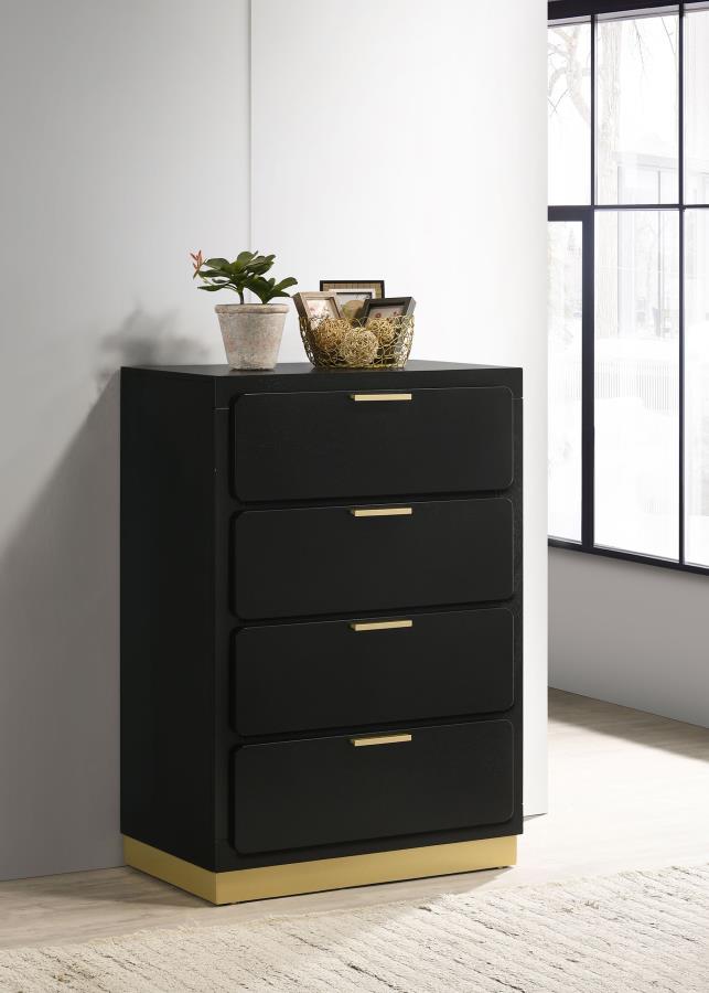 Caraway 4-drawer Bedroom Chest Black-zoom-2