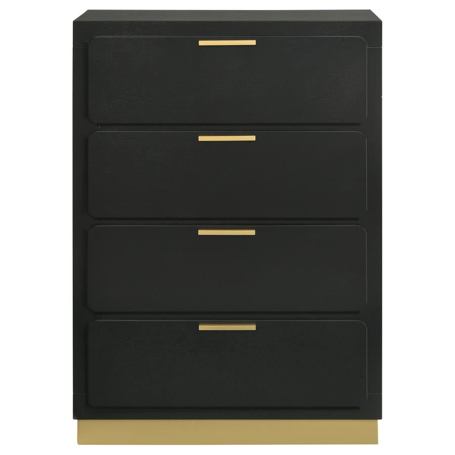 Caraway 4-drawer Bedroom Chest Black-zoom-3