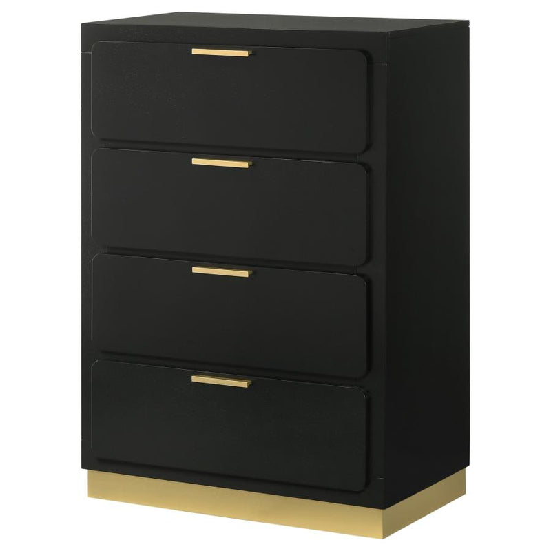Caraway 4-drawer Bedroom Chest Black-zoom-