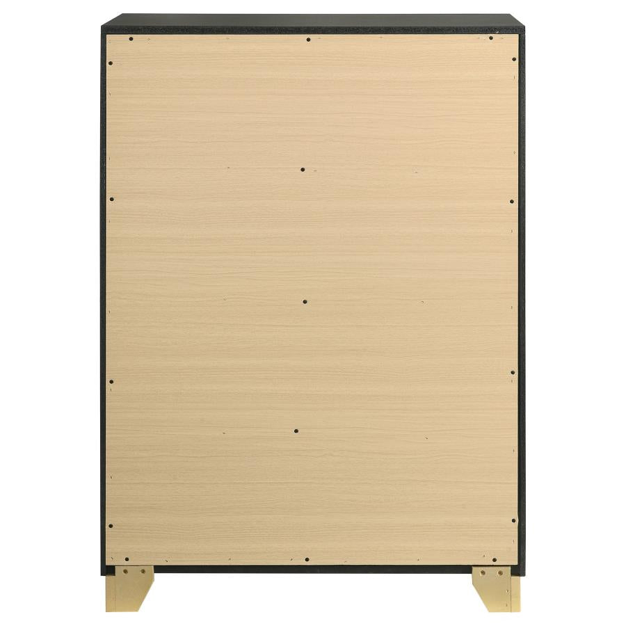 Caraway 4-drawer Bedroom Chest Black-zoom-7