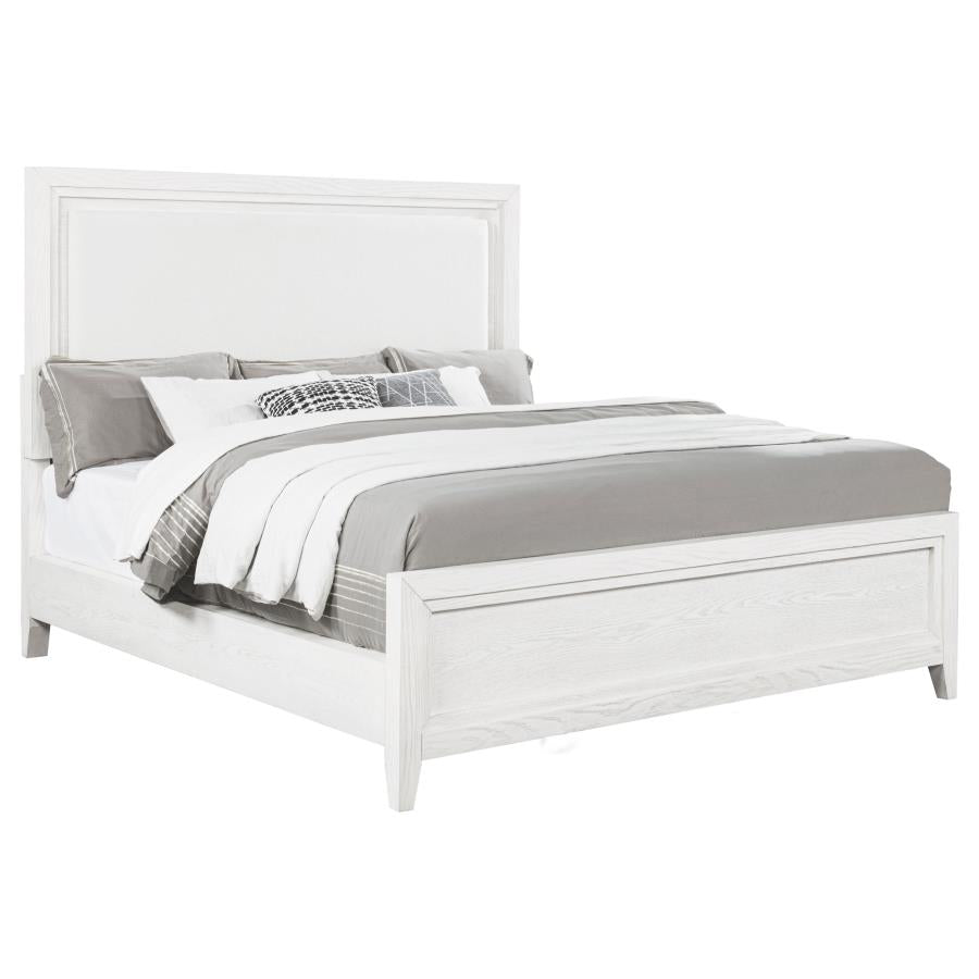 Marielle Eastern King Upholstered Panel Bed Distressed White-zoom-3