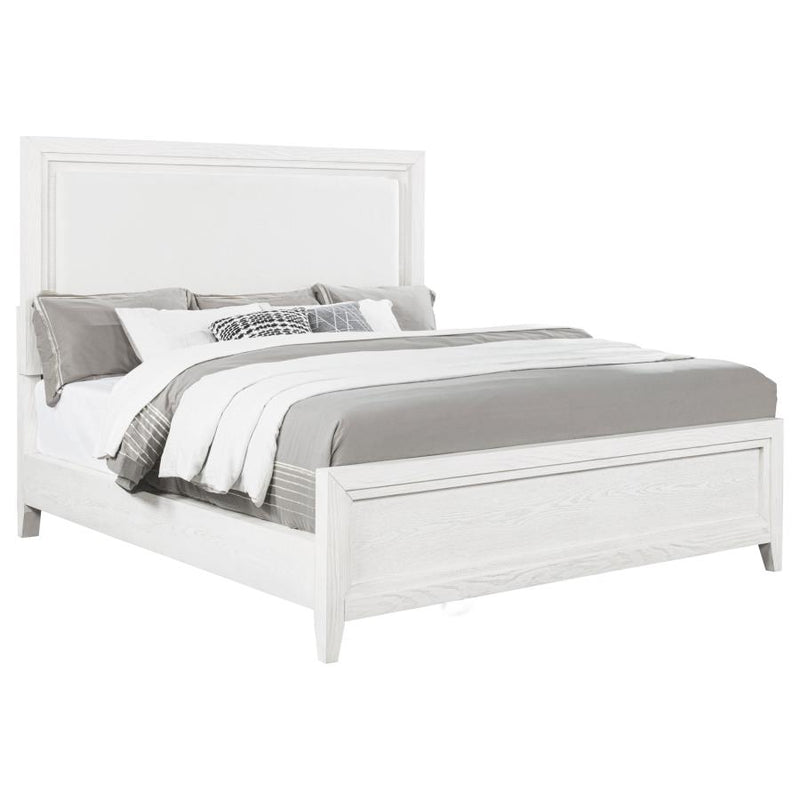 Marielle Eastern King Upholstered Panel Bed Distressed White-zoom-
