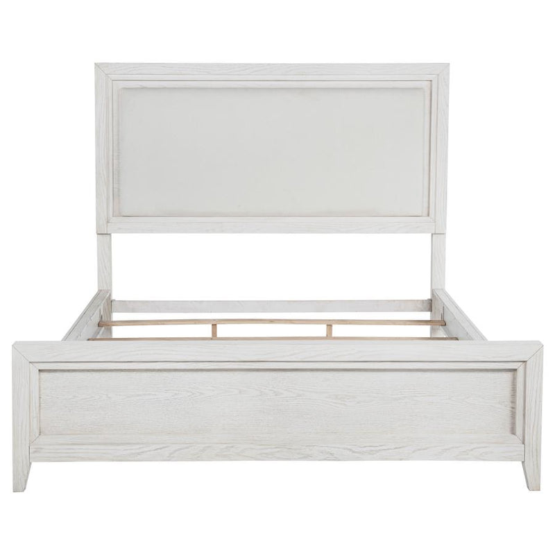 Marielle Eastern King Upholstered Panel Bed Distressed White-zoom-