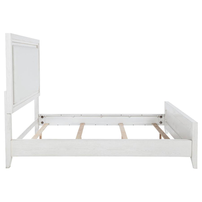 Marielle Eastern King Upholstered Panel Bed Distressed White-zoom-